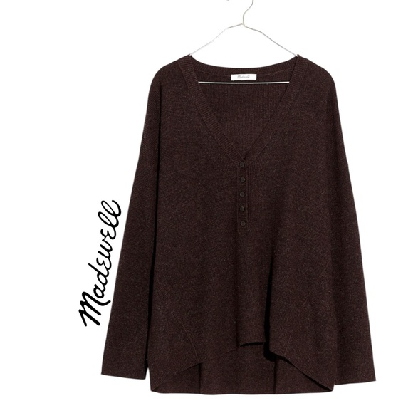 Madewell Asherton Waffle Henley Sweater - Picture 1 of 12